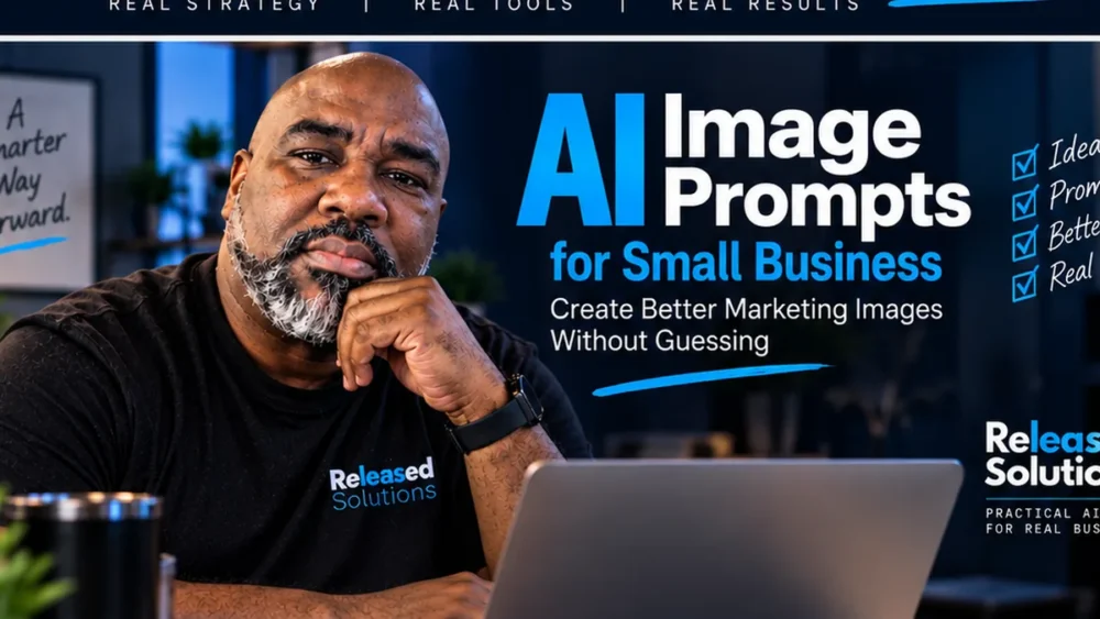 AI image prompts for small business: destination-first composition framework graphic