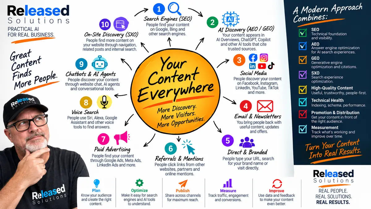 How People Find Your Content in 2026: SEO, AI Discovery, AEO, GEO, SXO and Beyond