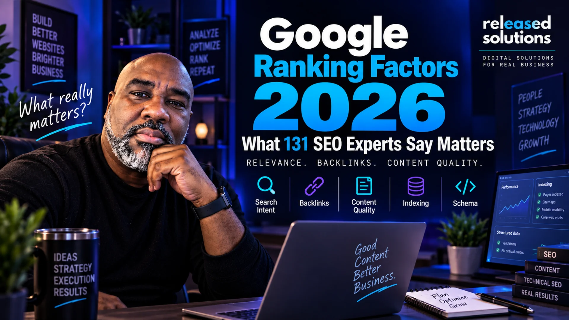 Kenneth Durrum reviewing technical SEO and Google Search Console data for a small business website.