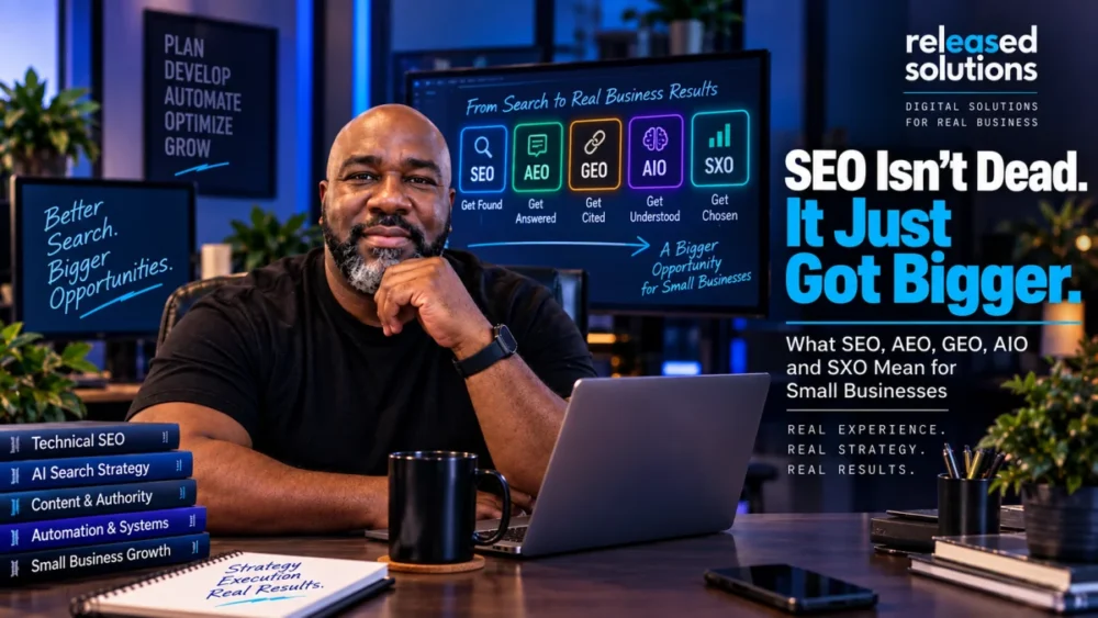Kenneth Durrum explaining how SEO has expanded into AI-driven search for small businesses.