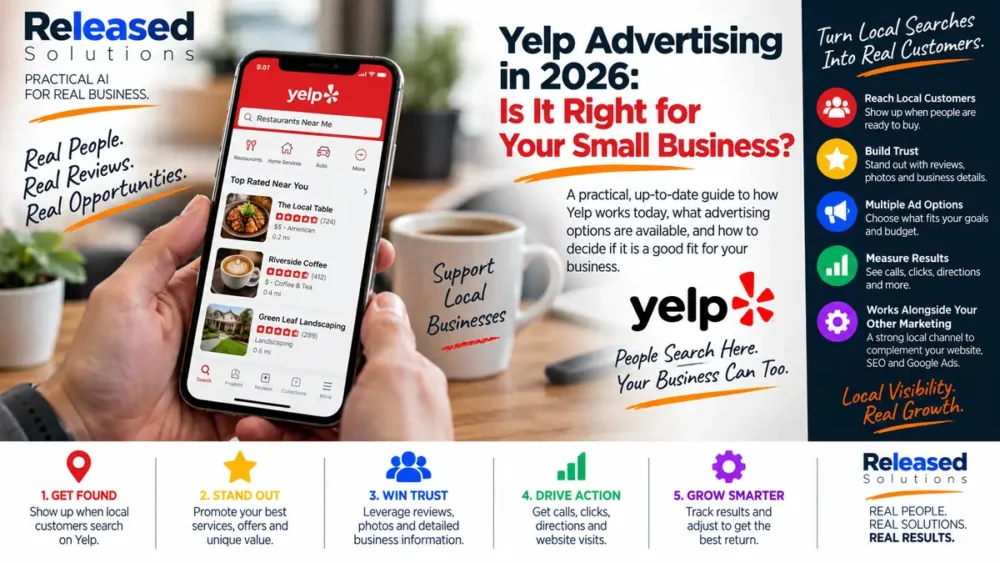 Yelp advertising for small business with local search, reviews and five reasons to evaluate Yelp Ads