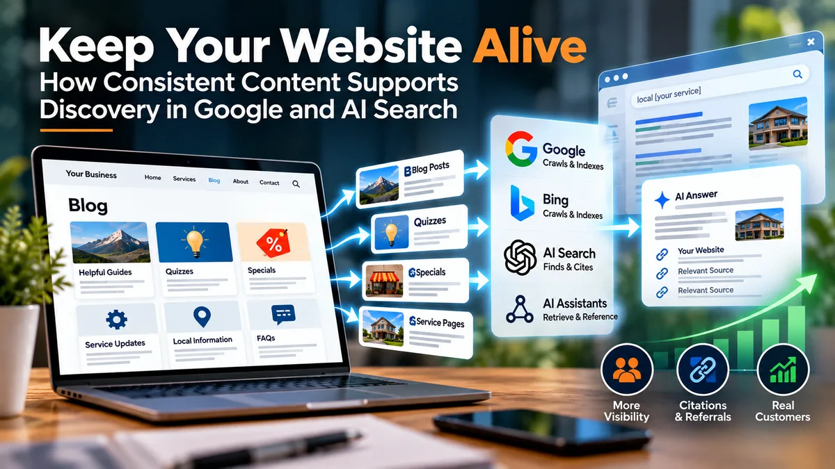 Keep Your Website Alive: How Consistent Content Supports Discovery in Google and AI Search